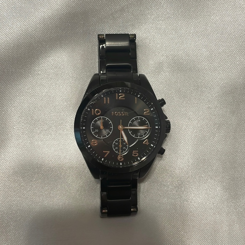 Black Fossil Watch Women